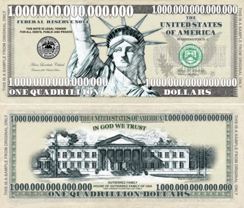 One Quadrillion Dollar Note